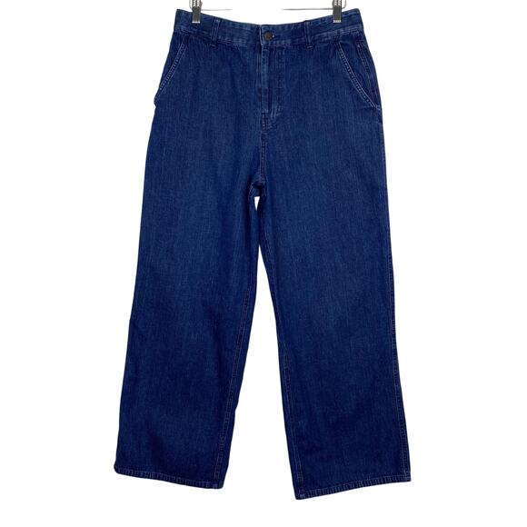 JENNI KAYNE Wide Leg Trouser Jean Womens Sz 6 Relaxed High Rise Vtg Blue Preppy - Picture 1 of 8